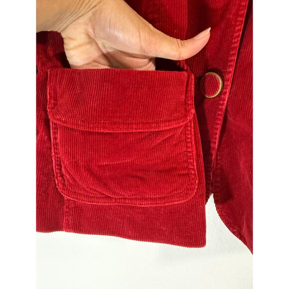 Vintage Talbots Red Corduroy Blazer Jacket 90s Retro Women’s Sz 12 Button Front - Picture 7 of 10